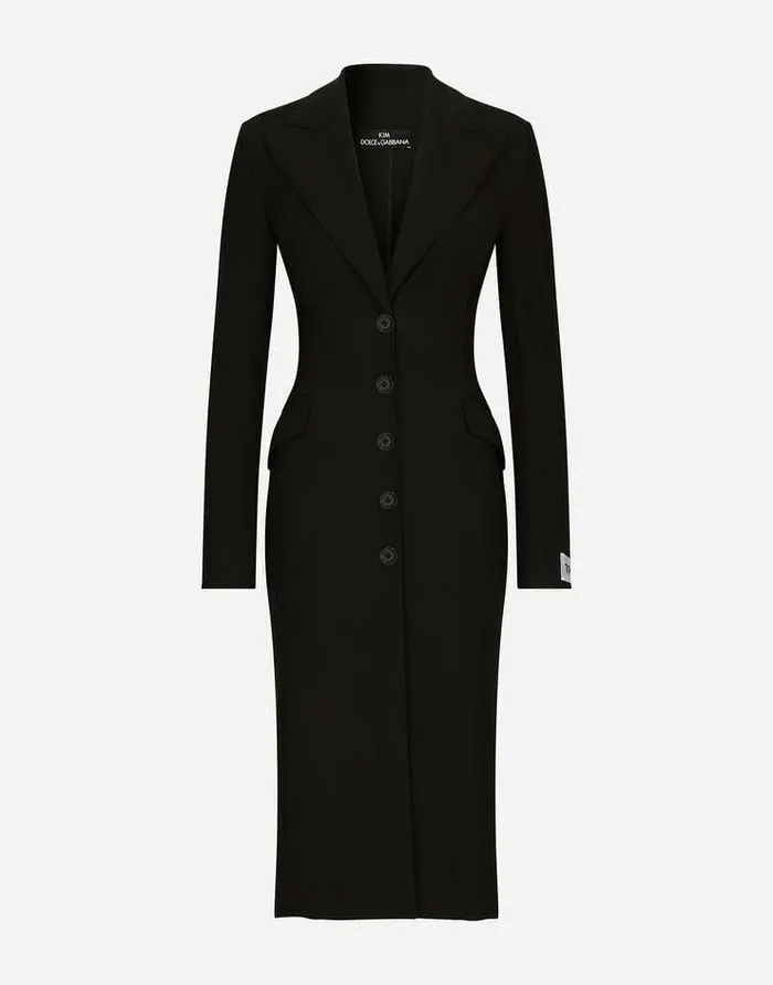 Dolce and Gabbana Dresses Women KIM DOLCEandGABBANA Jersey Coat Dress With The ReEdition Label Black Dolce and Gabbana Dresses Women KIM DOLCEandGABBANA Jersey Coat Dress With The ReEdition Label Black