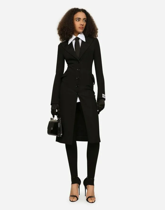 Dolce and Gabbana Dresses Women KIM DOLCEandGABBANA Jersey Coat Dress With The ReEdition Label Black Dolce and Gabbana Dresses Women KIM DOLCEandGABBANA Jersey Coat Dress With The ReEdition Label Black