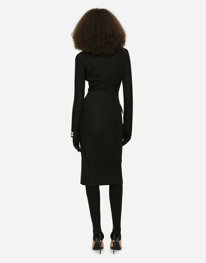 Dolce and Gabbana Dresses Women KIM DOLCEandGABBANA Jersey Coat Dress With The ReEdition Label Black Dolce and Gabbana Dresses Women KIM DOLCEandGABBANA Jersey Coat Dress With The ReEdition Label Black