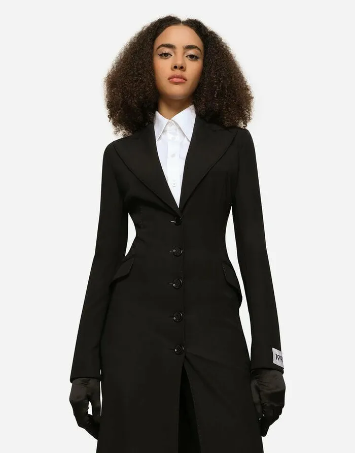 Dolce and Gabbana Dresses Women KIM DOLCEandGABBANA Jersey Coat Dress With The ReEdition Label Black Dolce and Gabbana Dresses Women KIM DOLCEandGABBANA Jersey Coat Dress With The ReEdition Label Black