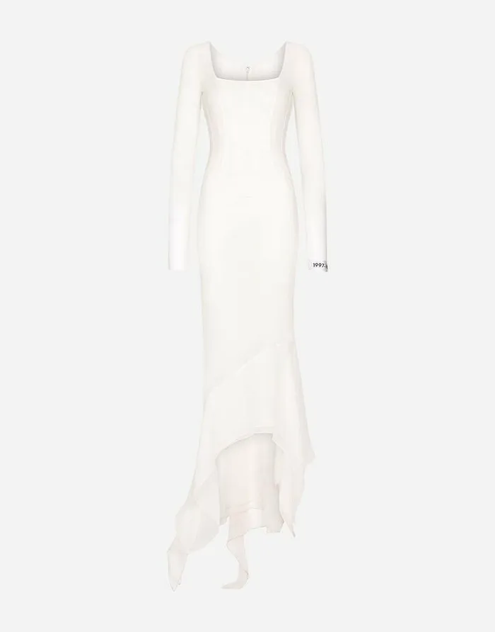 Dolce and Gabbana Dresses Women KIM DOLCEandGABBANA Long Georgette Dress With Corset Detailing White Dolce and Gabbana Dresses Women KIM DOLCEandGABBANA Long Georgette Dress With Corset Detailing White