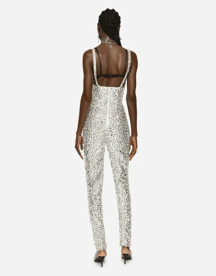 Dolce and Gabbana Dresses Women KIM DOLCEandGABBANA Marquisette Jumpsuit With Allover Rhinestone Embellishment Multicolor Dolce and Gabbana Dresses Women KIM DOLCEandGABBANA Marquisette Jumpsuit With Allover Rhinestone Embellishment Multicolor
