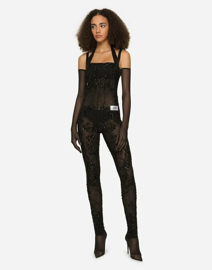 Dolce and Gabbana Dresses Women KIM DOLCEandGABBANA Marquisette Jumpsuit With Embroidery Multicolor