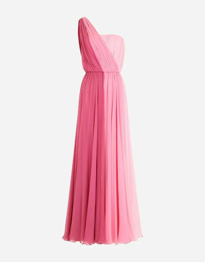 Dolce and Gabbana Dresses Women Long Multicolored Chiffon Oneshoulder Dress Multicolor Dolce and Gabbana Dresses Women Long Multicolored Chiffon Oneshoulder Dress Multicolor