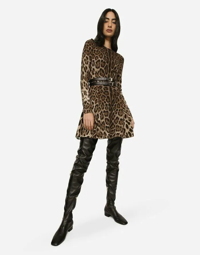 Dolce and Gabbana Dresses Women Short Leopardprint Cady Dress Animal Print Dolce and Gabbana Dresses Women Short Leopardprint Cady Dress Animal Print