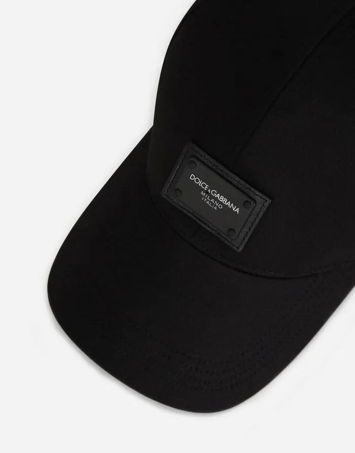 Dolce and Gabbana Hats And Gloves Men Baseball Cap With Branded Plate Black Dolce and Gabbana Hats And Gloves Men Baseball Cap With Branded Plate Black