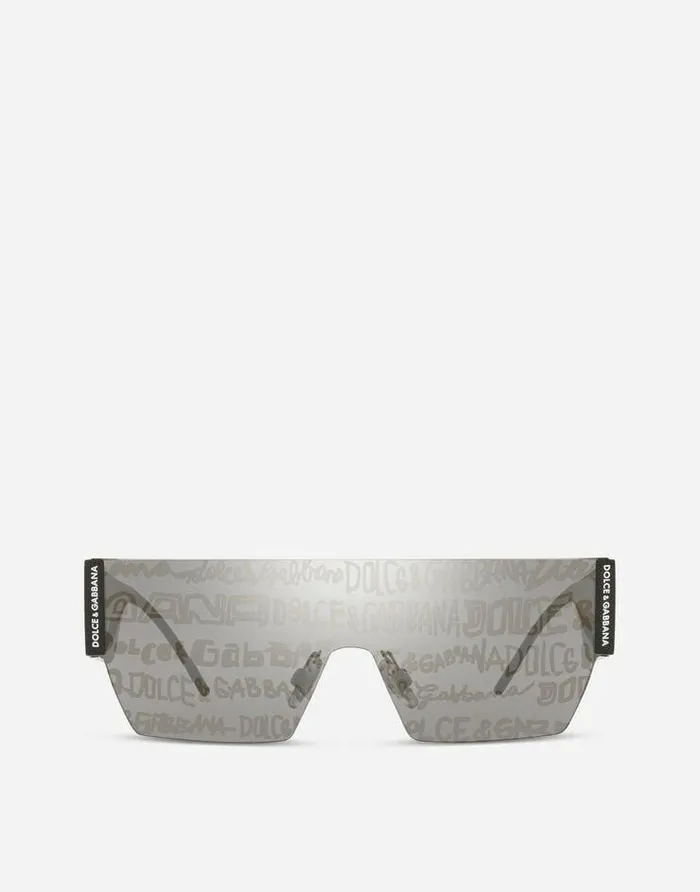 Dolce and Gabbana Icons Men Dna Graffiti Sunglasses Black Gold And Silver