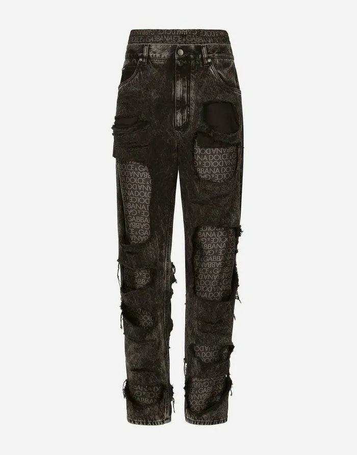 Dolce and Gabbana Mini Me Boy ChildrenMen Straightleg Jeans With Silk Twill Interior Multicolor Dolce and Gabbana Mini Me Boy ChildrenMen Straightleg Jeans With Silk Twill Interior Multicolor