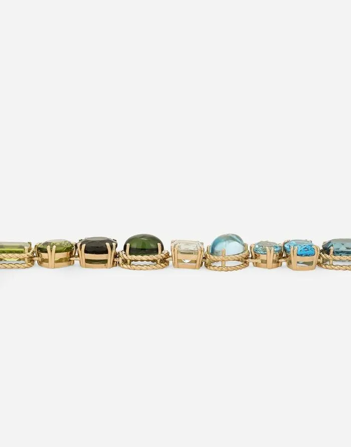Dolce and Gabbana Necklaces Women Necklace With Multicolored Gems Gold Dolce and Gabbana Necklaces Women Necklace With Multicolored Gems Gold