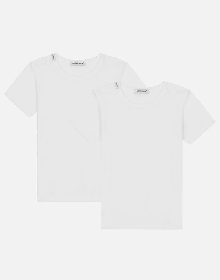 Dolce and Gabbana Nightwear and Underwear Children Shortsleeved Jersey Tshirt Twopack White Dolce and Gabbana Nightwear and Underwear Children Shortsleeved Jersey Tshirt Twopack White