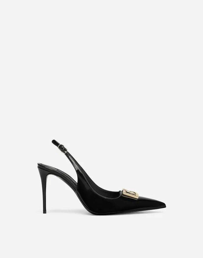 Dolce and Gabbana Pumps And Slingback Women Polished Calfskin Slingbacks Black