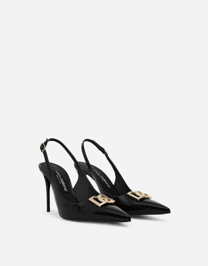 Dolce and Gabbana Pumps And Slingback Women Polished Calfskin Slingbacks Black Dolce and Gabbana Pumps And Slingback Women Polished Calfskin Slingbacks Black
