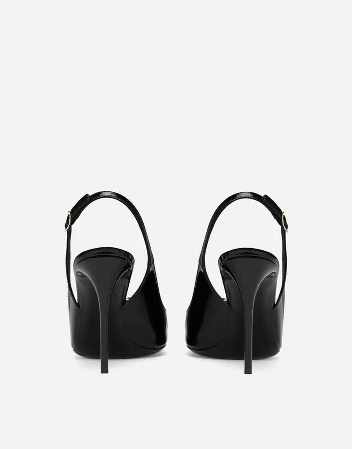 Dolce and Gabbana Pumps And Slingback Women Polished Calfskin Slingbacks Black Dolce and Gabbana Pumps And Slingback Women Polished Calfskin Slingbacks Black