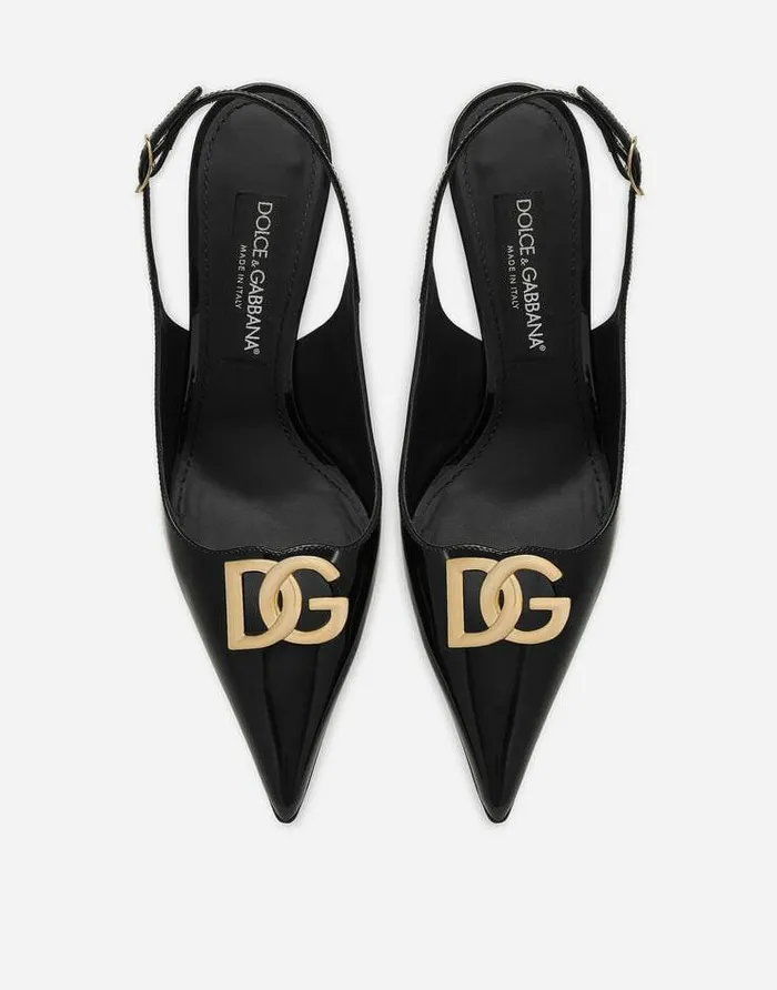 Dolce and Gabbana Pumps And Slingback Women Polished Calfskin Slingbacks Black Dolce and Gabbana Pumps And Slingback Women Polished Calfskin Slingbacks Black