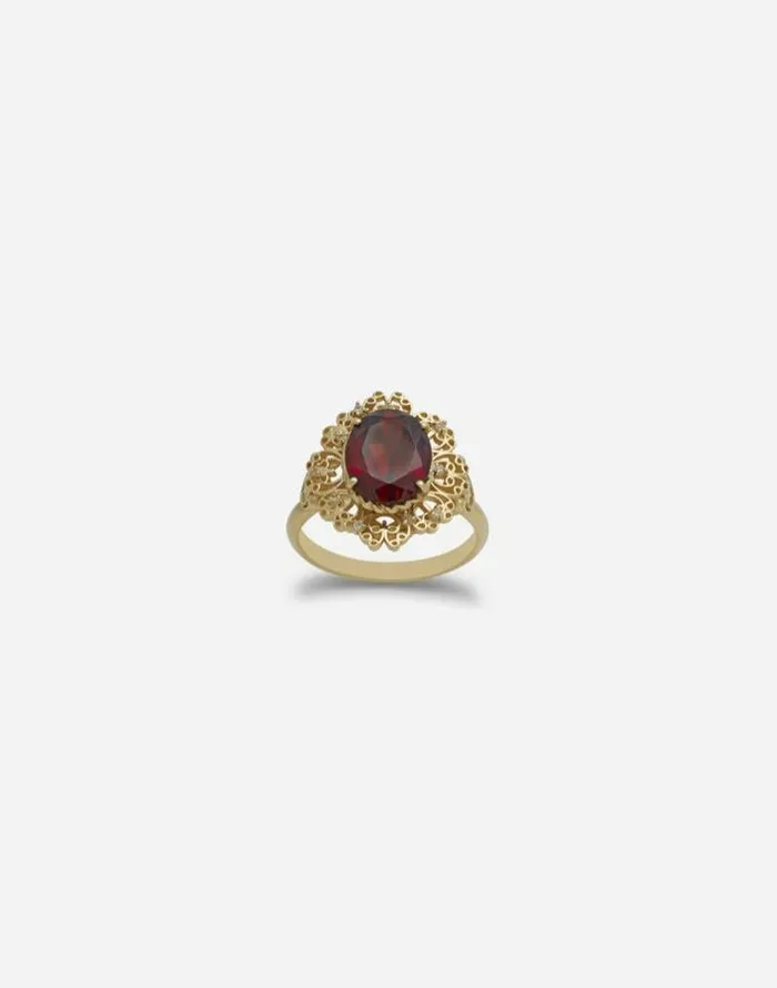 Dolce and Gabbana Rings Women Barocco Ring In Yellow Gold And Rhodolite Garnet Gold Dolce and Gabbana Rings Women Barocco Ring In Yellow Gold And Rhodolite Garnet Gold