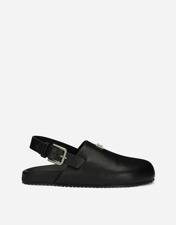 Dolce and Gabbana Sandals And Slides Men Calfskin Mules Black