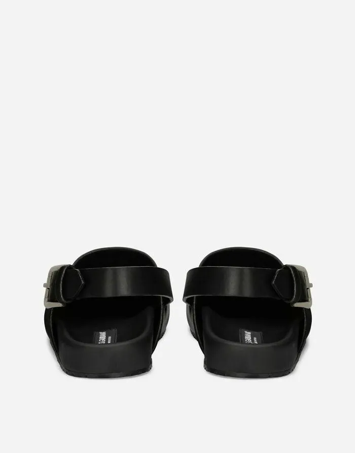 Dolce and Gabbana Sandals And Slides Men Calfskin Mules Black Dolce and Gabbana Sandals And Slides Men Calfskin Mules Black