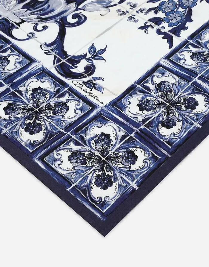 Dolce and Gabbana Scarves And Silks Women Majolicaprint Twill Scarf 90 X 90 Multicolor