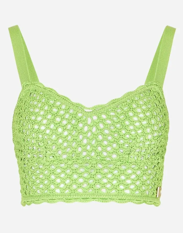 Dolce and Gabbana Shirts And Tops Women Crochet Bra Top Green