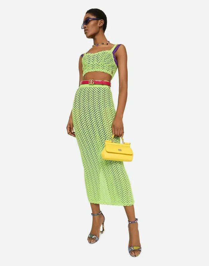Dolce and Gabbana Shirts And Tops Women Crochet Bra Top Green Dolce and Gabbana Shirts And Tops Women Crochet Bra Top Green