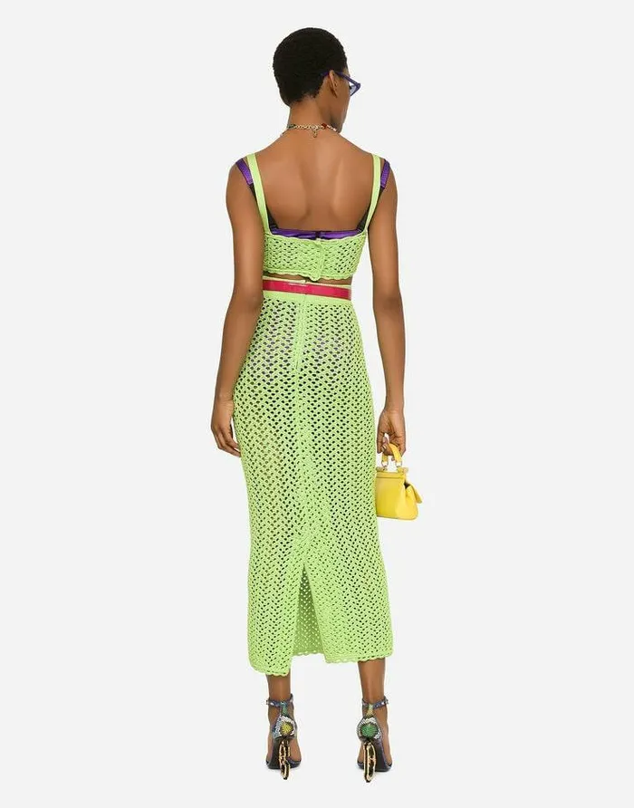 Dolce and Gabbana Shirts And Tops Women Crochet Bra Top Green Dolce and Gabbana Shirts And Tops Women Crochet Bra Top Green