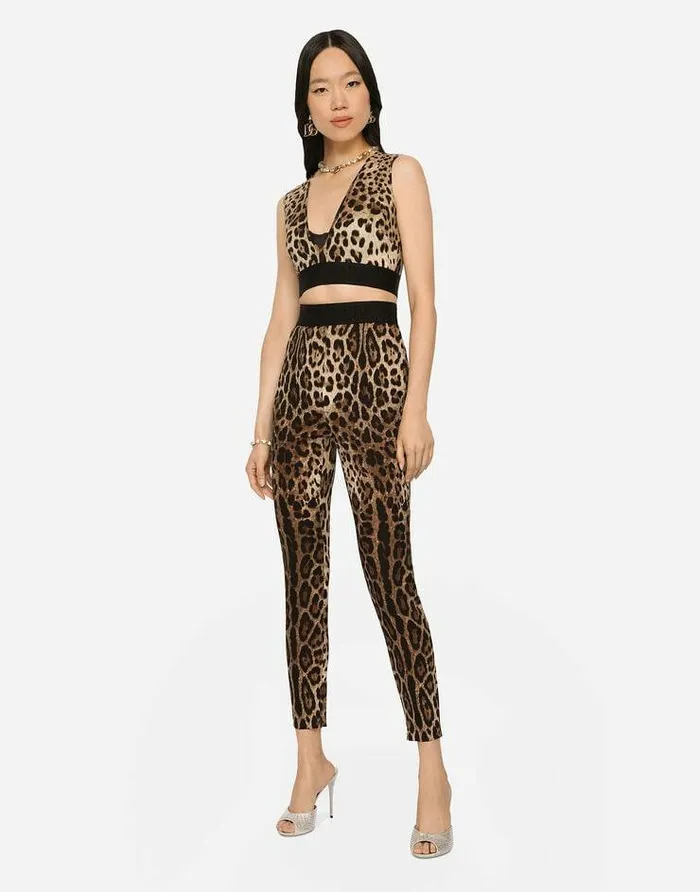 Dolce and Gabbana Shirts And Tops Women Leopardprint Charmeuse Top Animal Print Dolce and Gabbana Shirts And Tops Women Leopardprint Charmeuse Top Animal Print