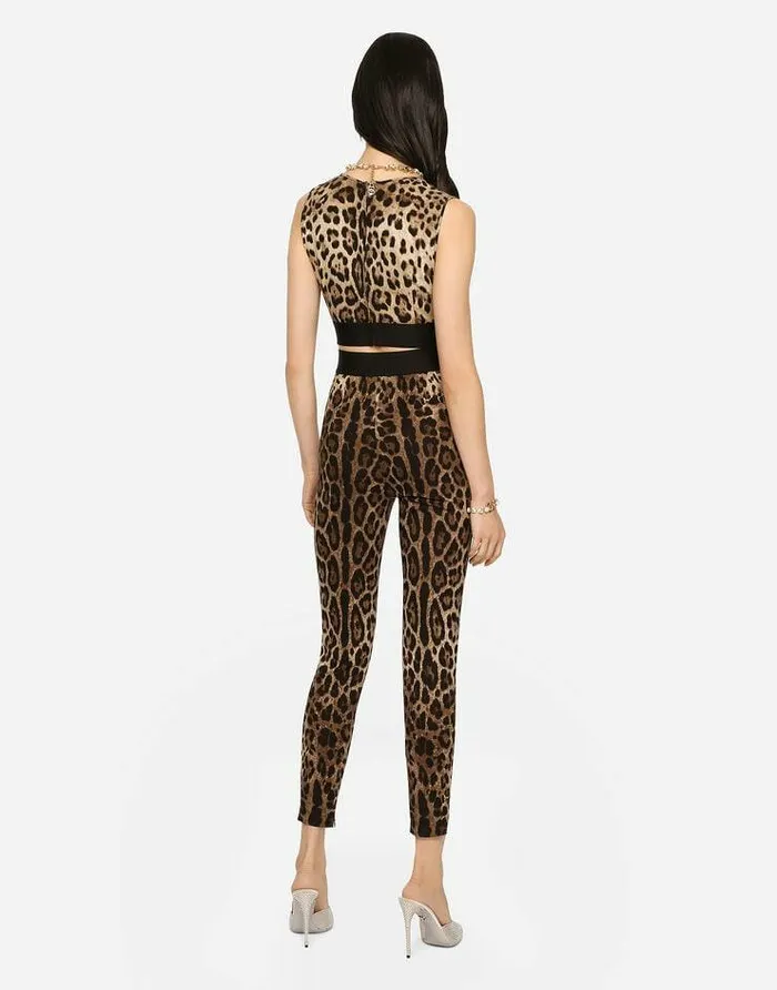 Dolce and Gabbana Shirts And Tops Women Leopardprint Charmeuse Top Animal Print Dolce and Gabbana Shirts And Tops Women Leopardprint Charmeuse Top Animal Print