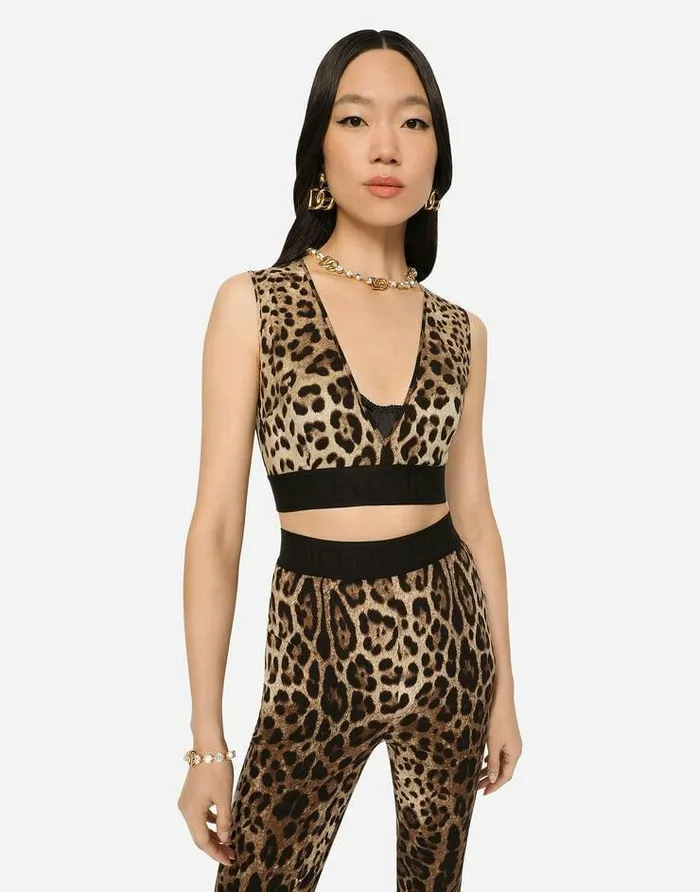 Dolce and Gabbana Shirts And Tops Women Leopardprint Charmeuse Top Animal Print Dolce and Gabbana Shirts And Tops Women Leopardprint Charmeuse Top Animal Print