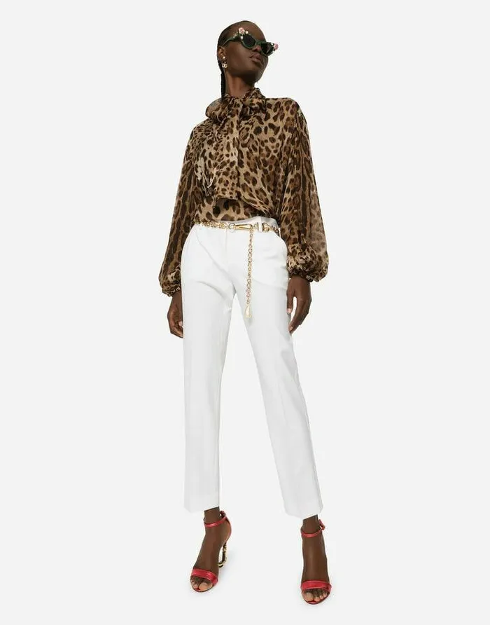Dolce and Gabbana Shirts And Tops Women Leopardprint Chiffon Shirt Animal Print Dolce and Gabbana Shirts And Tops Women Leopardprint Chiffon Shirt Animal Print
