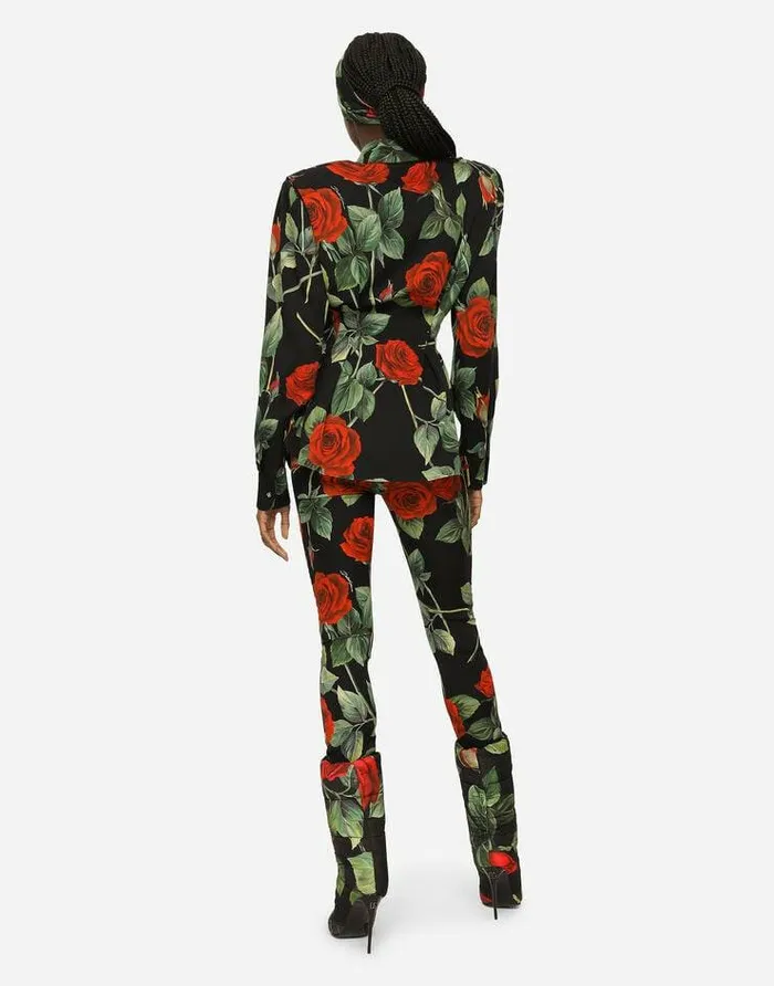 Dolce and Gabbana Shirts And Tops Women Roseprint Charmeuse Shirt Multicolor Dolce and Gabbana Shirts And Tops Women Roseprint Charmeuse Shirt Multicolor