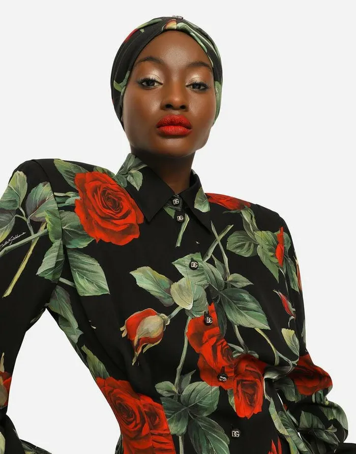 Dolce and Gabbana Shirts And Tops Women Roseprint Charmeuse Shirt Multicolor Dolce and Gabbana Shirts And Tops Women Roseprint Charmeuse Shirt Multicolor