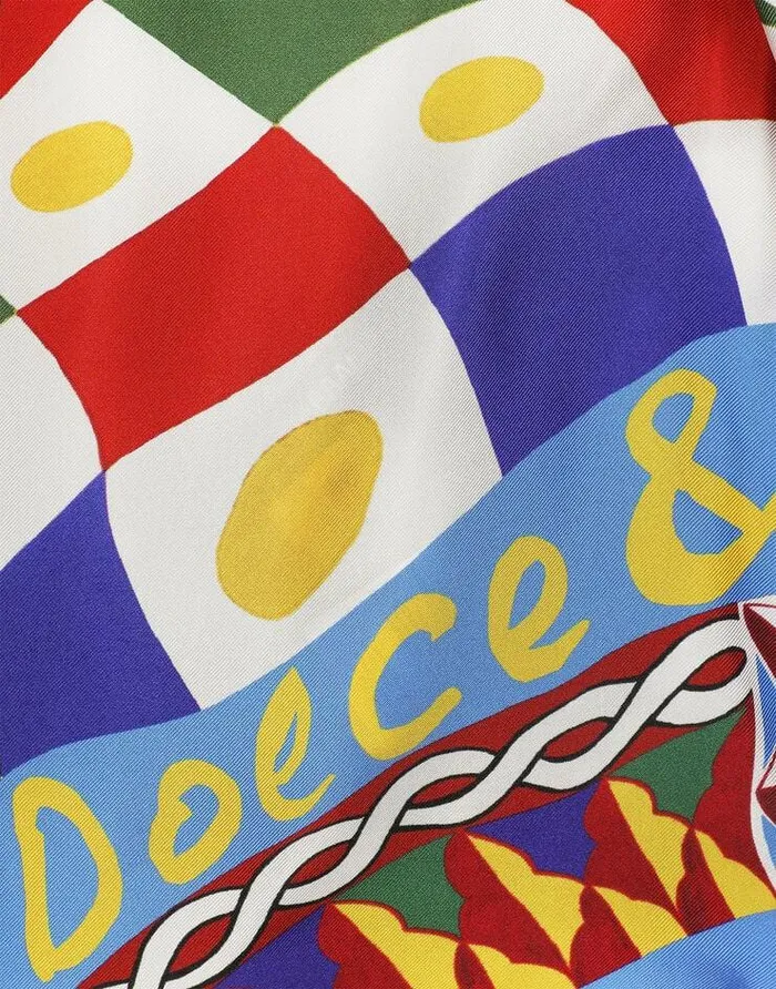 Dolce and Gabbana Shirts And Tops Women Twill Halterneck Top With Carretto Print Multicolor Dolce and Gabbana Shirts And Tops Women Twill Halterneck Top With Carretto Print Multicolor