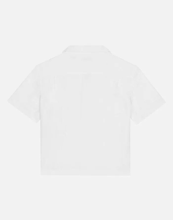 Dolce and Gabbana Shirts Children Stretch Poplin Shirt With Logo Tag White Dolce and Gabbana Shirts Children Stretch Poplin Shirt With Logo Tag White