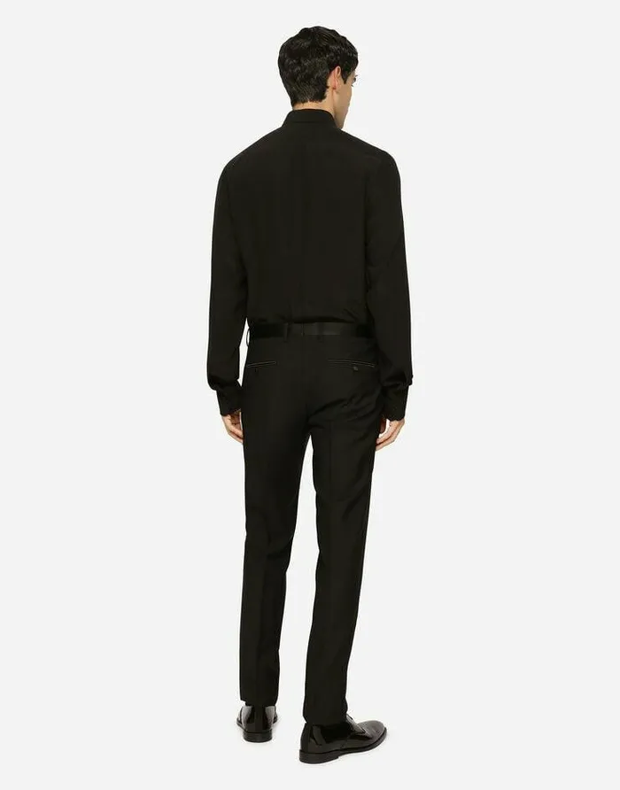 Dolce and Gabbana Shirts Men Goldfit Crpe De Chine Shirt Black Dolce and Gabbana Shirts Men Goldfit Crpe De Chine Shirt Black