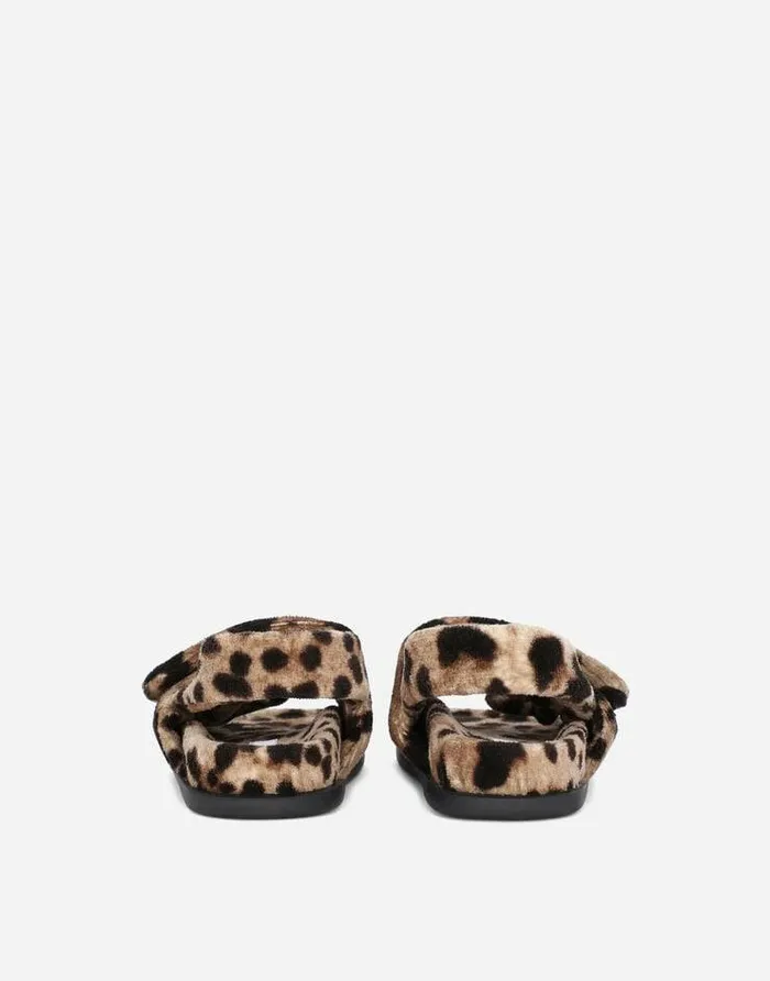 Dolce and Gabbana Shoes 2438 Children Leopardprint Terrycloth Sandals Animal Print Dolce and Gabbana Shoes 2438 Children Leopardprint Terrycloth Sandals Animal Print