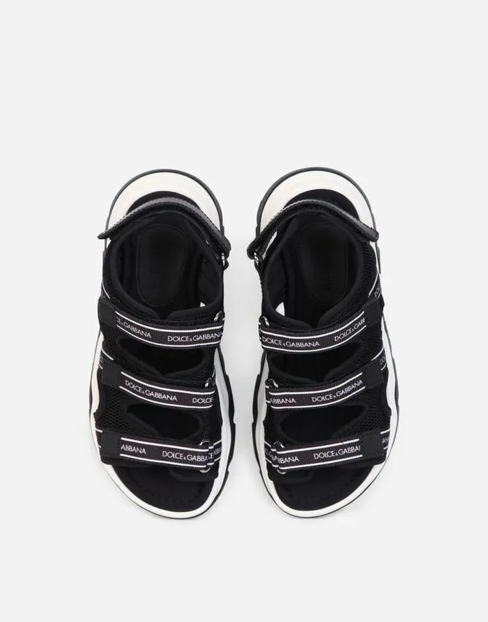 Dolce and Gabbana Shoes 2438 Children Mesh Trekking Sandals With Jacquard Logo Blackwhite Dolce and Gabbana Shoes 2438 Children Mesh Trekking Sandals With Jacquard Logo Blackwhite