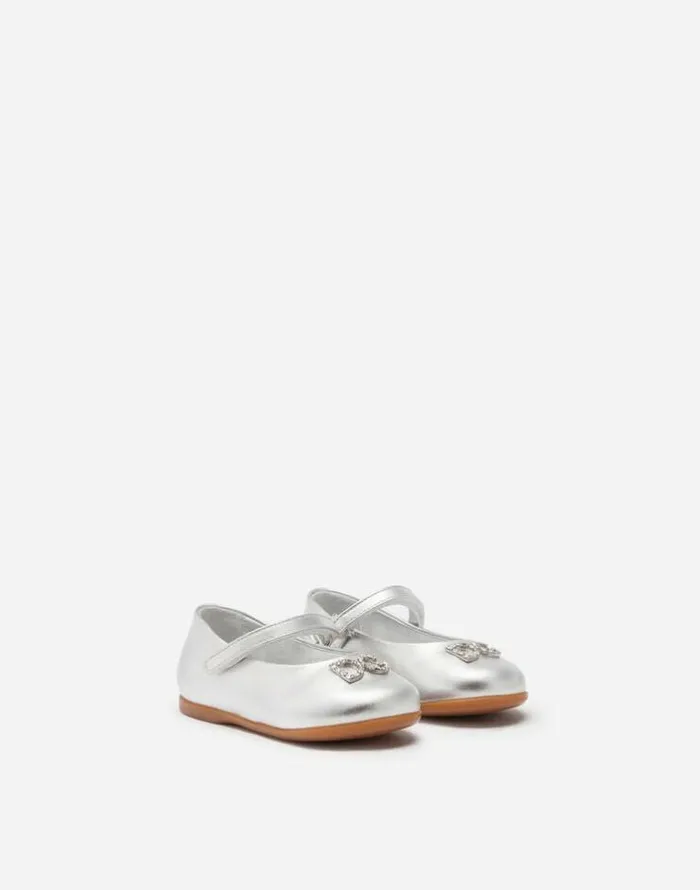 Dolce and Gabbana Shoes For First Steps 1926 Children Foiled Nappa Leather Mary Janes Silver Dolce and Gabbana Shoes For First Steps 1926 Children Foiled Nappa Leather Mary Janes Silver