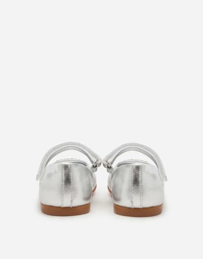 Dolce and Gabbana Shoes For First Steps 1926 Children Foiled Nappa Leather Mary Janes Silver Dolce and Gabbana Shoes For First Steps 1926 Children Foiled Nappa Leather Mary Janes Silver