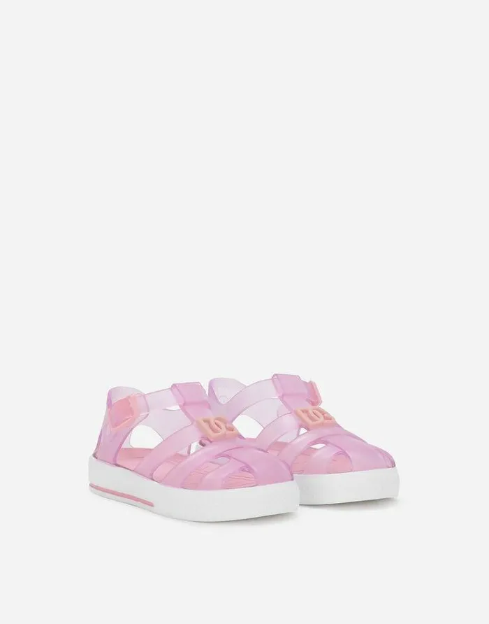 Dolce and Gabbana Shoes For First Steps 1926 Children Rubber First Steps Sandals With DG Logo Multicolor