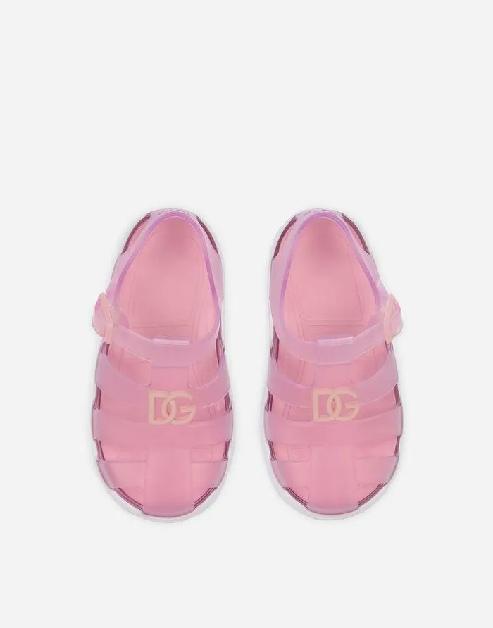 Dolce and Gabbana Shoes For First Steps 1926 Children Rubber First Steps Sandals With DG Logo Multicolor