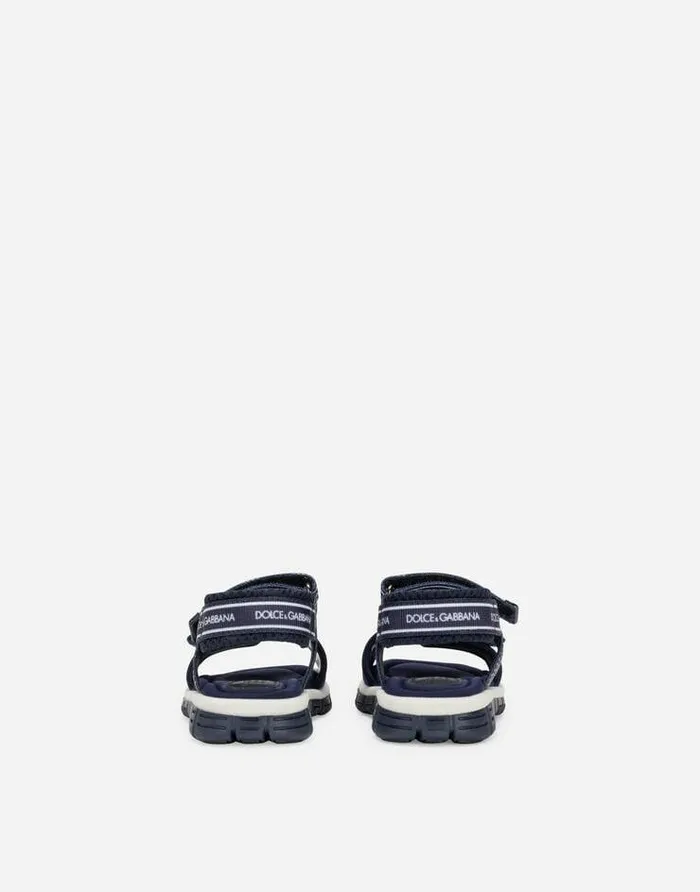 Dolce and Gabbana Shoes For First Steps 1926 Children Technical Fabric Sandals With DG Logo Multicolor