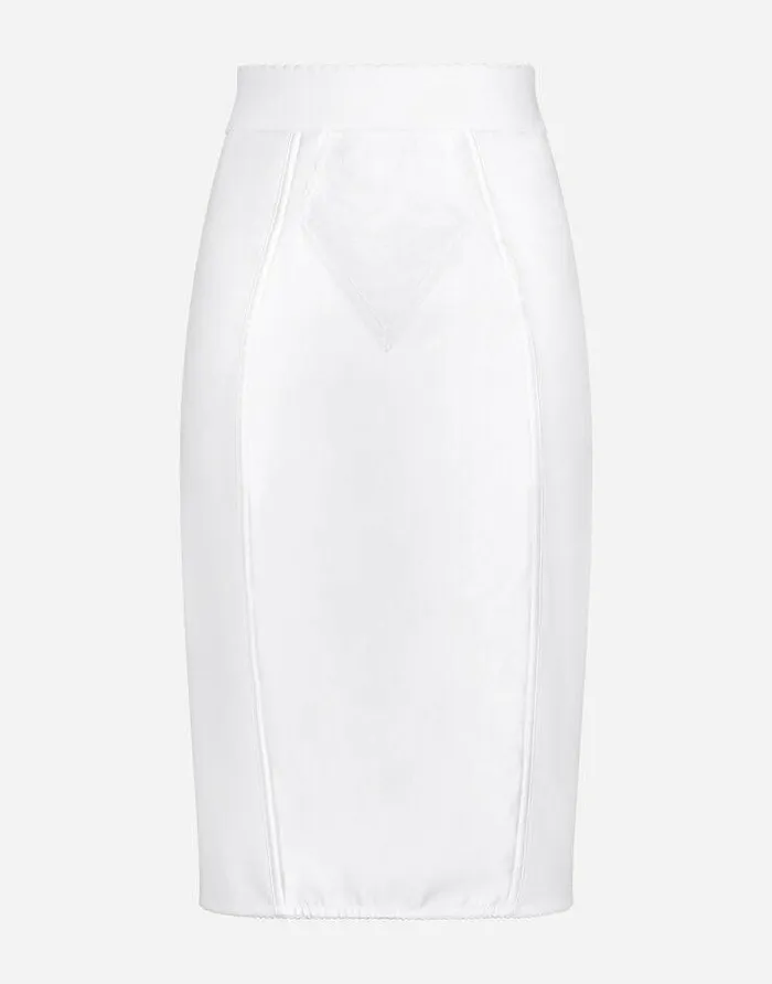 Dolce and Gabbana Skirts Women Marquisette And Satin Skirt With Corset Details White Dolce and Gabbana Skirts Women Marquisette And Satin Skirt With Corset Details White