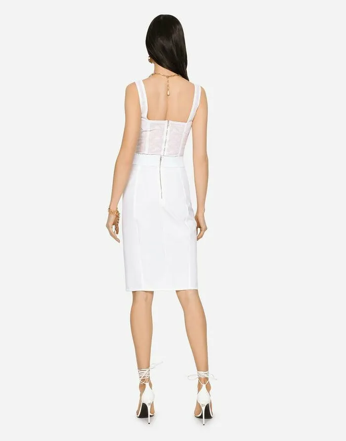 Dolce and Gabbana Skirts Women Marquisette And Satin Skirt With Corset Details White Dolce and Gabbana Skirts Women Marquisette And Satin Skirt With Corset Details White