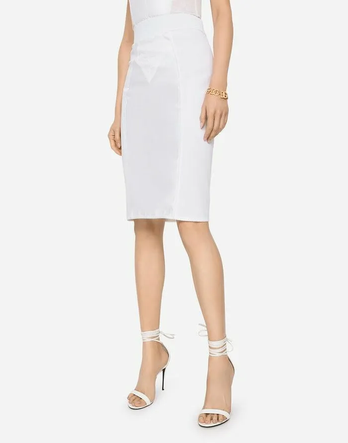 Dolce and Gabbana Skirts Women Marquisette And Satin Skirt With Corset Details White Dolce and Gabbana Skirts Women Marquisette And Satin Skirt With Corset Details White