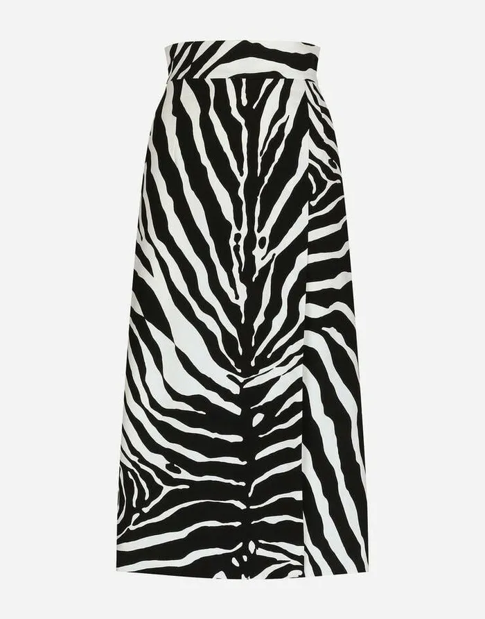Dolce and Gabbana Skirts Women Zebraprint Cady Calflength Skirt Animal Print Dolce and Gabbana Skirts Women Zebraprint Cady Calflength Skirt Animal Print
