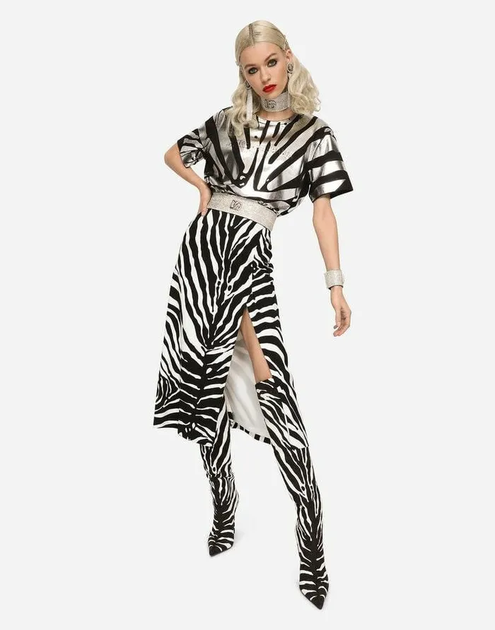 Dolce and Gabbana Skirts Women Zebraprint Cady Calflength Skirt Animal Print Dolce and Gabbana Skirts Women Zebraprint Cady Calflength Skirt Animal Print