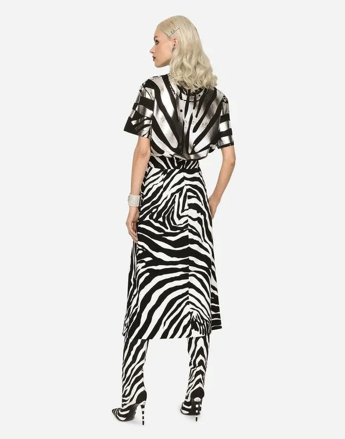 Dolce and Gabbana Skirts Women Zebraprint Cady Calflength Skirt Animal Print Dolce and Gabbana Skirts Women Zebraprint Cady Calflength Skirt Animal Print