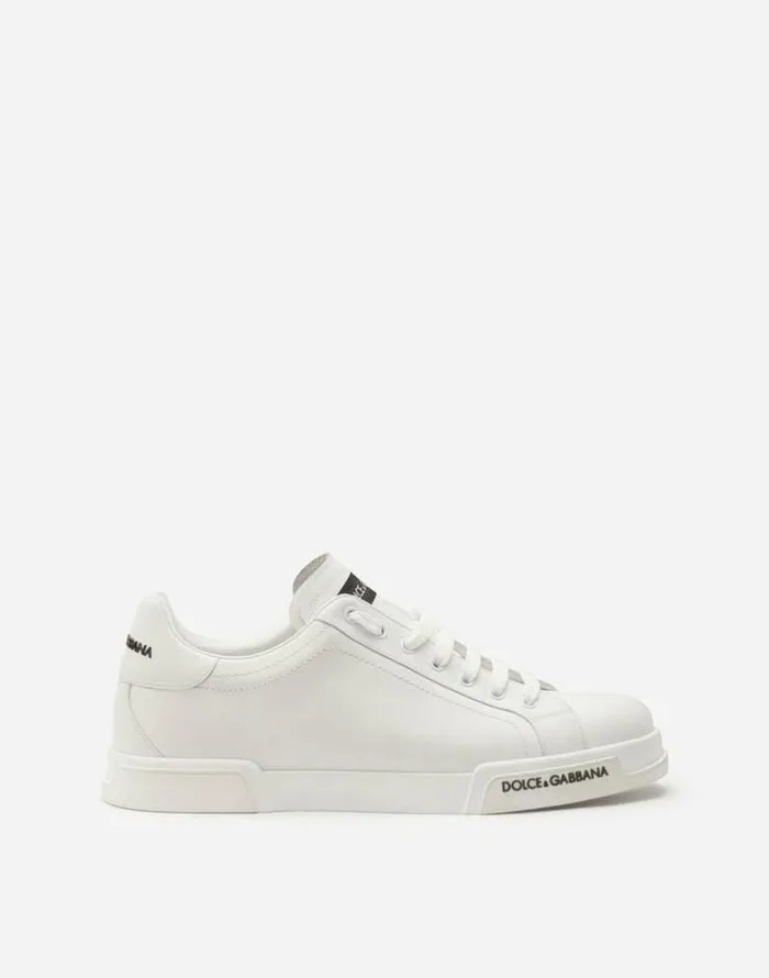 Dolce and Gabbana Sneakers Men Calfskin Nappa Portofino Sneakers White