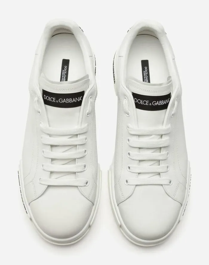 Dolce and Gabbana Sneakers Men Calfskin Nappa Portofino Sneakers White Dolce and Gabbana Sneakers Men Calfskin Nappa Portofino Sneakers White