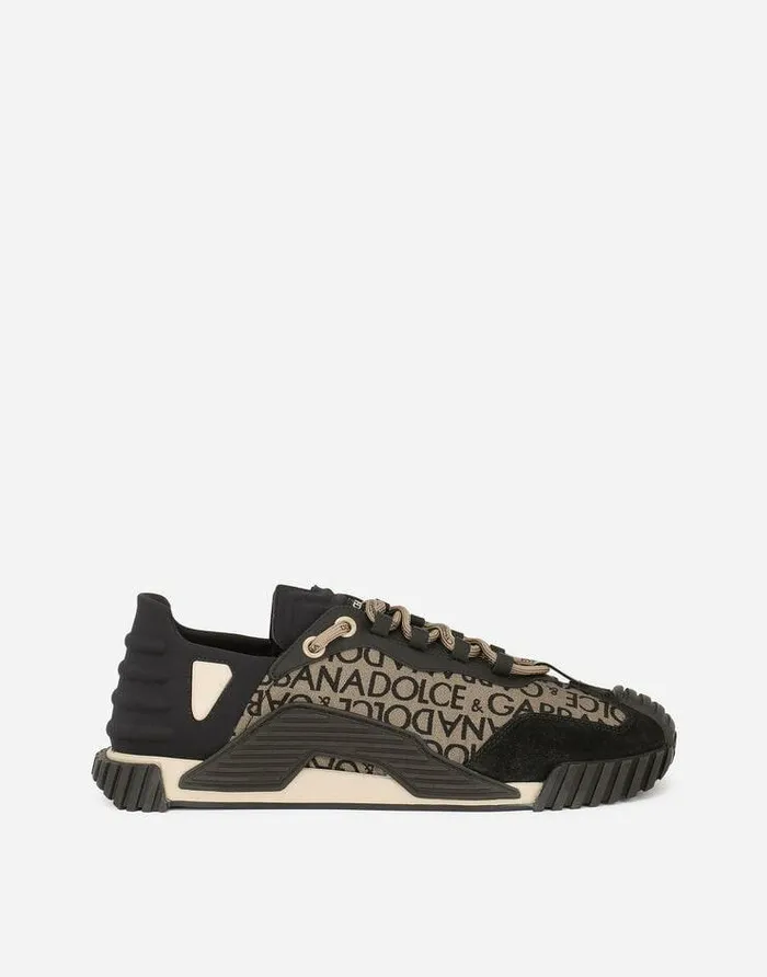 Dolce and Gabbana Sneakers Men Printed Nylon NS1 Sneakers Beige